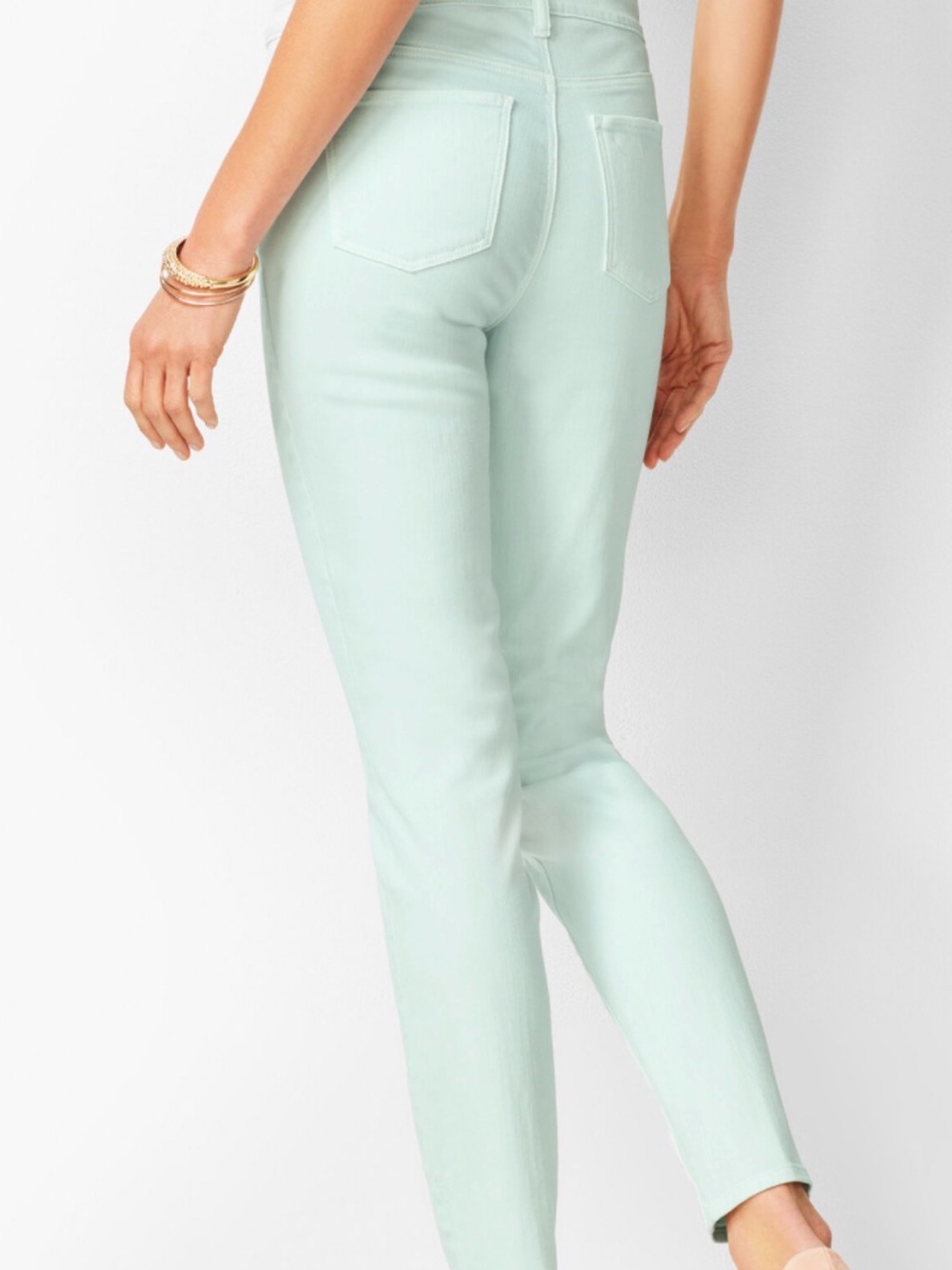 White/Black house market High-Rise Mint Skinny Jeans for Women